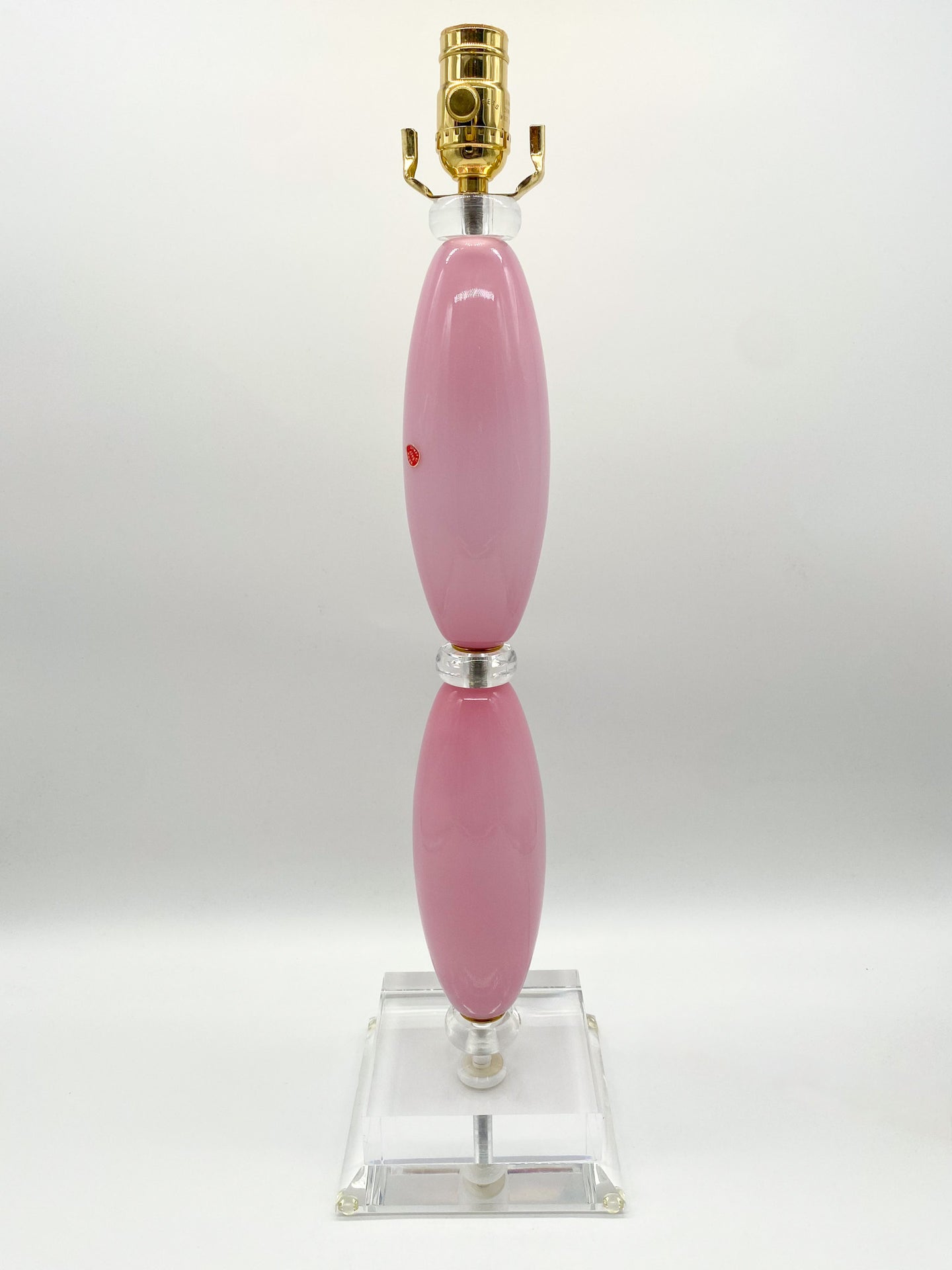 Pink Stacked Murano Glass Lamp