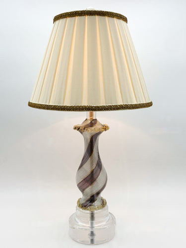 Vintage Filigrana Murano Acrylic Table Lamp