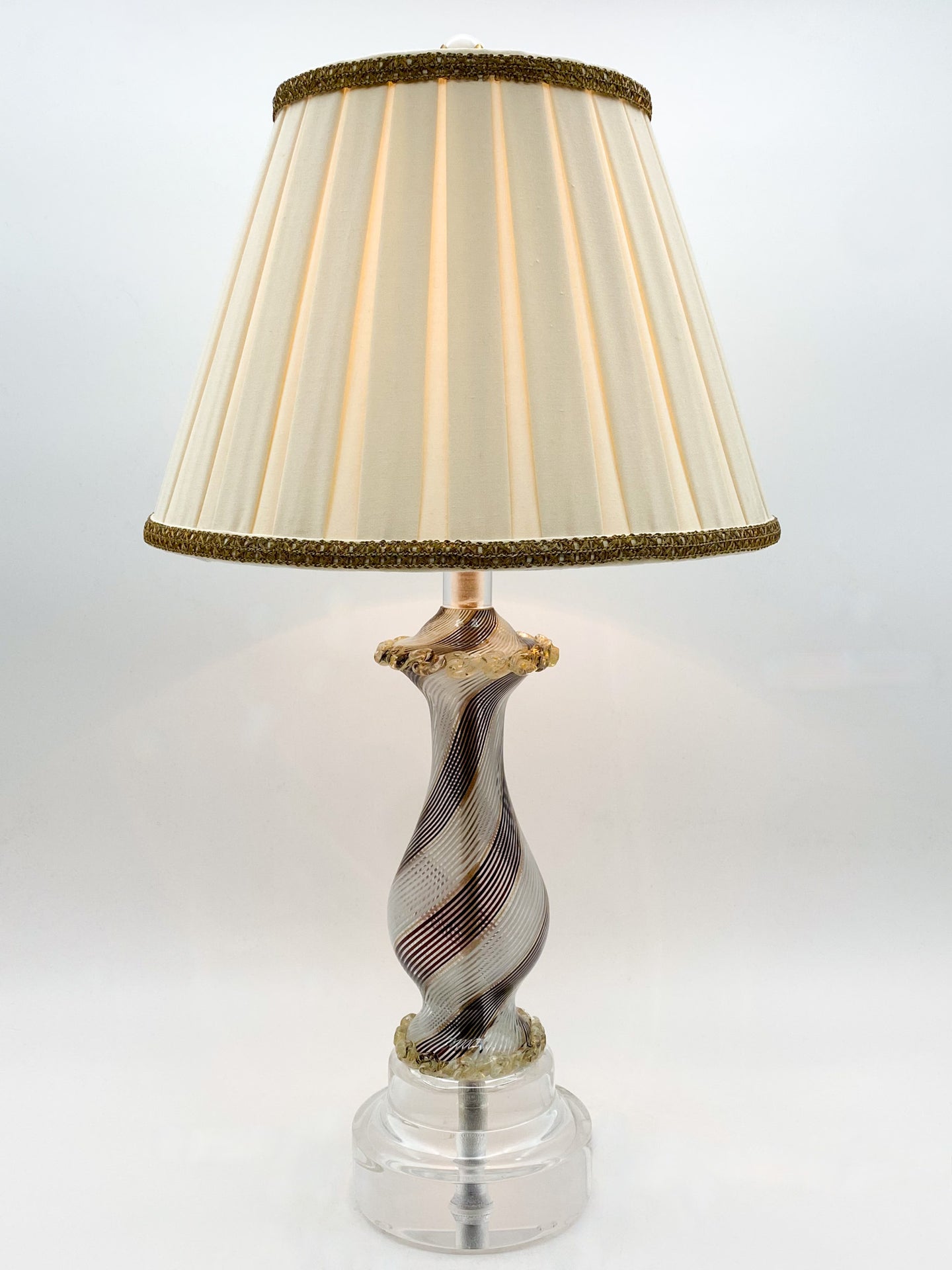 Vintage Filigrana Murano Acrylic Table Lamp