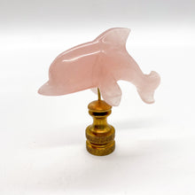 Load image into Gallery viewer, Rose Quartz Dolphin Finial, 2-1/4&quot;