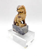 Load image into Gallery viewer, Rectangular Carved Soapstone Fou Lion on Acrylic Base