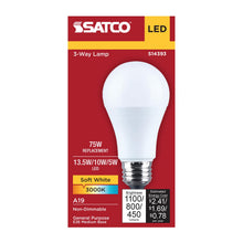 Load image into Gallery viewer, 75W Replacement 3-Way 3000K A19 LED Bulb