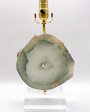 Load image into Gallery viewer, Sea Mineral Green &amp; Quartz Agate Slab Lamp