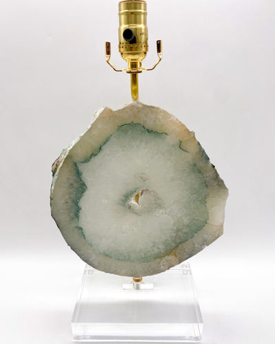 Sea Mineral Green & Quartz Agate Slab Lamp
