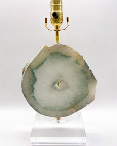 Sea Mineral Green & Quartz Agate Slab Lamp