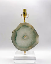 Load image into Gallery viewer, Sea Mineral Green &amp; Quartz Agate Slab Lamp