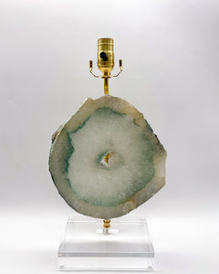 Sea Mineral Green & Quartz Agate Slab Lamp