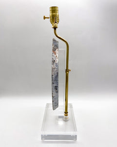 Sea Mineral Green & Quartz Agate Slab Lamp