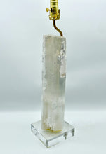 Load image into Gallery viewer, Satin Spar Lamp with Selenite Crystal Inclusion