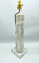 Load image into Gallery viewer, Satin Spar Lamp with Selenite Crystal Inclusion