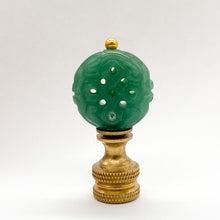 Load image into Gallery viewer, lamp finial detail, decorative lamp finial, ornamental lamp finial accent, lamp with decorative finial top, table lamp with finial detail, lamp finial in gold finish, brass lamp finial with classic shape, modern lamp finial with sleek silhouette, glass lamp finial with faceted design, crystal-style lamp finial detail, sculptural lamp finial accent, elegant lamp finial in warm brass tone,