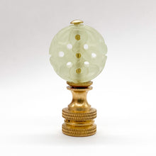 Load image into Gallery viewer, lamp finial detail, decorative lamp finial, ornamental lamp finial accent, lamp with decorative finial top, table lamp with finial detail, lamp finial in gold finish, brass lamp finial with classic shape, modern lamp finial with sleek silhouette, glass lamp finial with faceted design, crystal-style lamp finial detail, sculptural lamp finial accent, elegant lamp finial in warm brass tone,
