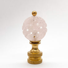 Load image into Gallery viewer, lamp finial detail, decorative lamp finial, ornamental lamp finial accent, lamp with decorative finial top, table lamp with finial detail, lamp finial in gold finish, brass lamp finial with classic shape, modern lamp finial with sleek silhouette, glass lamp finial with faceted design, crystal-style lamp finial detail, sculptural lamp finial accent, elegant lamp finial in warm brass tone,