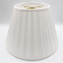 Load image into Gallery viewer, white lampshade, bone lampshade, bone silk, silk lampshade, box pleat, pleat, pleated, elegant, traditional, lampshades Dallas, lamp store Dallas
