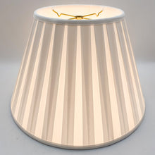 Load image into Gallery viewer, white lampshade, bone lampshade, bone silk, silk lampshade, box pleat, pleat, pleated, elegant, traditional, lampshades Dallas, lamp store Dallas