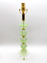 Load image into Gallery viewer, Stacked Clear Glass/Green Acrylic Mix Table Lamp