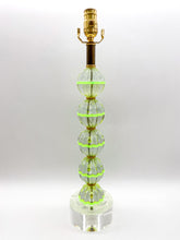 Load image into Gallery viewer, Stacked Clear Glass/Green Acrylic Mix Table Lamp