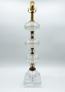 Stacked Clear Murano Glass Lamp