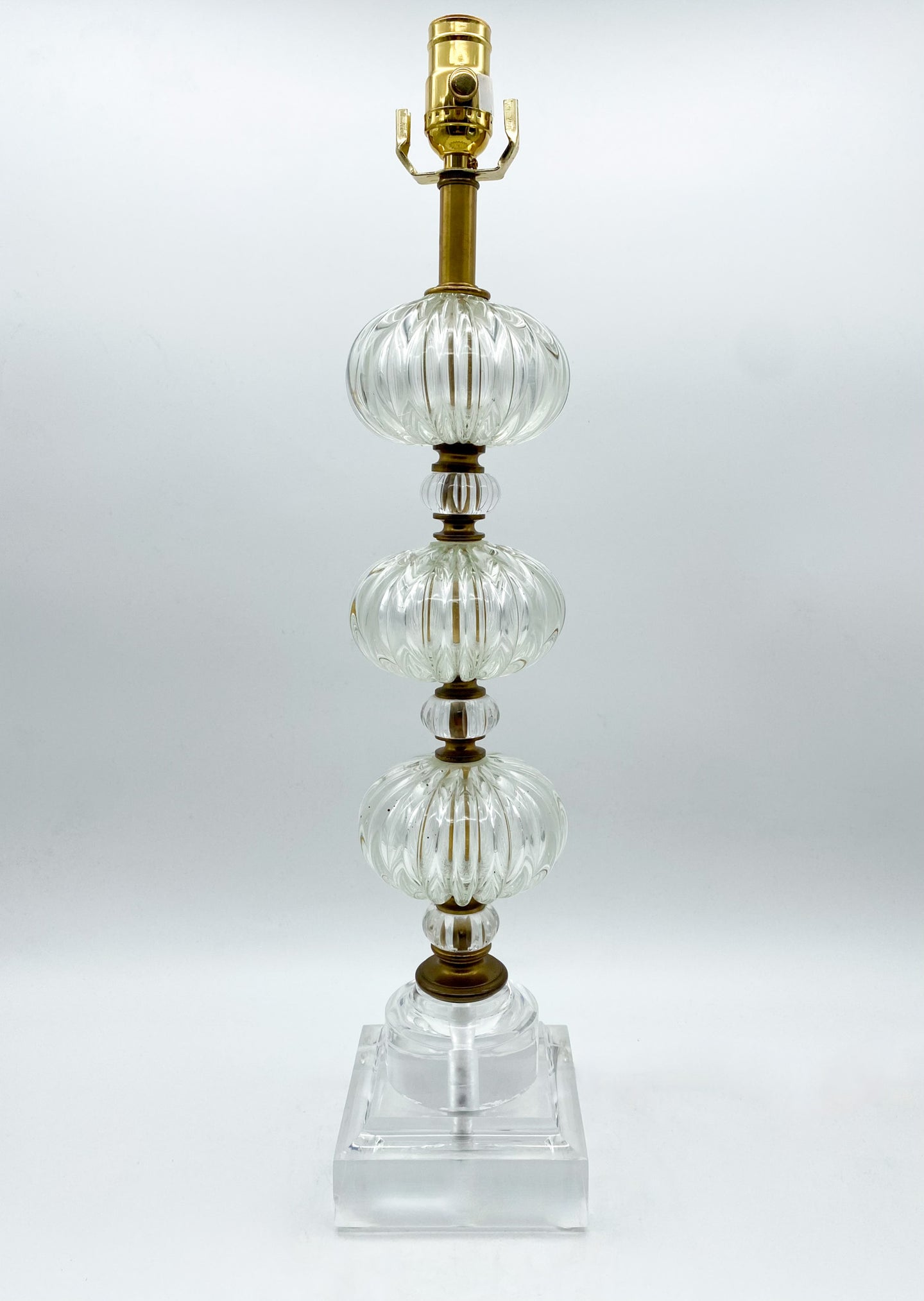 Stacked Clear Murano Glass Lamp