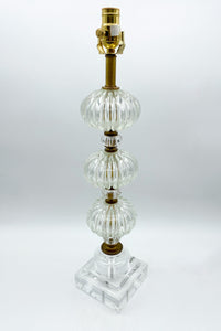 Stacked Clear Murano Glass Lamp