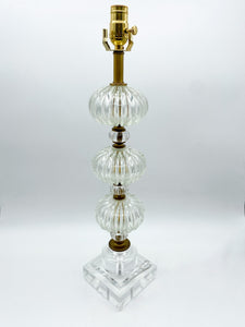 Stacked Clear Murano Glass Lamp