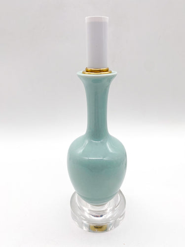 Stylized Single Gourd Celadon Mini Vase Lamp 3