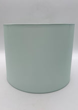 Load image into Gallery viewer, synthetic pongee drum, lampshade, lampshades dallas, light blue lampshade, baby blue lampshade, lamp store dallas, lamp shade store dallas, lamp shade, pongee drum, blue shade