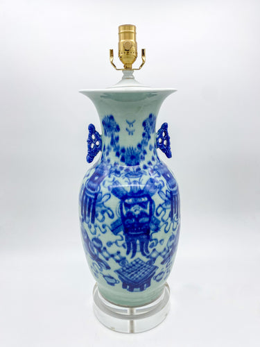 Tall Blue Vase Table Lamp