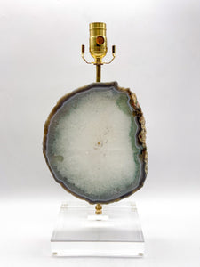 agate slab lamp, agate slab, agate slice, crystal, quartz, crystal quartz, selenite, inclusion, quartzite, mineral, minerals, Dallas lamp store, Dallas lighting store, acrylic base, lampshade, lampshades, Dallas lampshades, Dallas lamps
