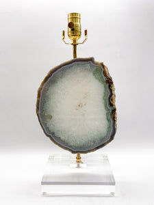 agate slab lamp, agate slab, agate slice, crystal, quartz, crystal quartz, selenite, inclusion, quartzite, mineral, minerals, Dallas lamp store, Dallas lighting store, acrylic base, lampshade, lampshades, Dallas lampshades
