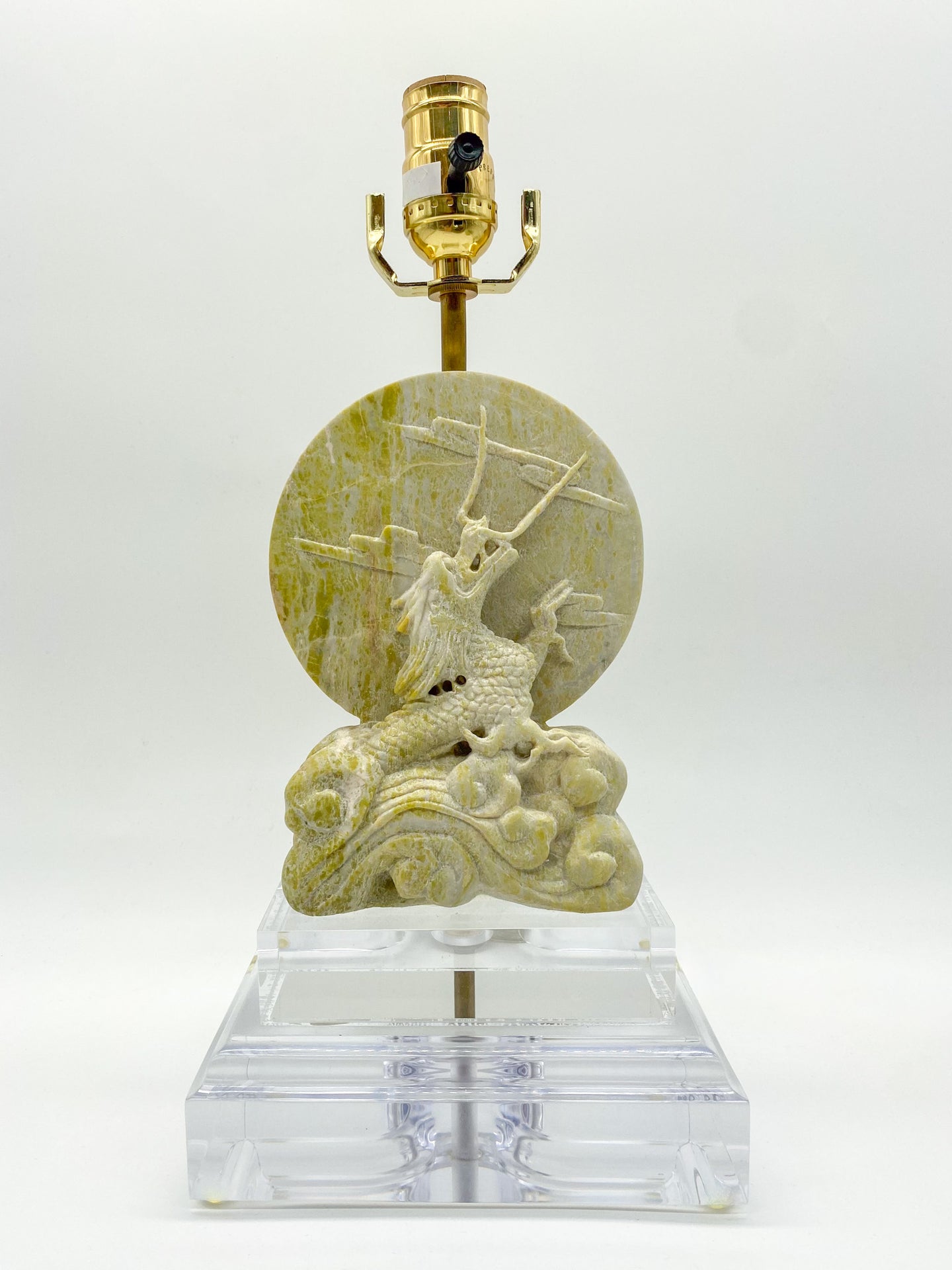 Tung Stone Dragon Pearl Table Lamp