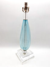 Load image into Gallery viewer, Vintage Italian Murano Glass Blue Bullicante Inclusion Table Lamp
