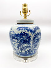 Load image into Gallery viewer, Vintage Blue &amp; White Ginger Jar Lamp