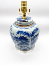 Load image into Gallery viewer, Vintage Blue &amp; White Ginger Jar Lamp