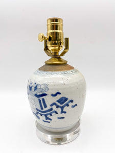 Vintage Blue/White Jar Lamp