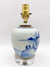 Load image into Gallery viewer, Vintage Blue/White Jar Lamps
