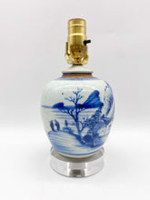 Load image into Gallery viewer, Vintage Blue/White Jar Lamps