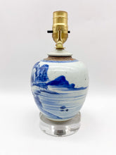 Load image into Gallery viewer, Vintage Blue/White Jar Lamps