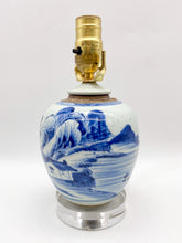 Load image into Gallery viewer, Vintage Blue/White Jar Lamps