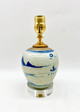 Load image into Gallery viewer, Vintage Blue and White Lamp