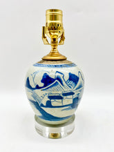 Load image into Gallery viewer, Vintage Blue and White Lamp