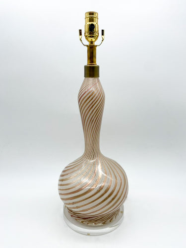Vintage Filigrana Murano Table Lamp/Acrylic Base