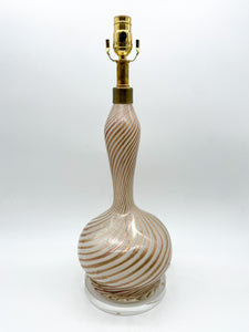 Vintage Filigrana Murano Table Lamp/Acrylic Base