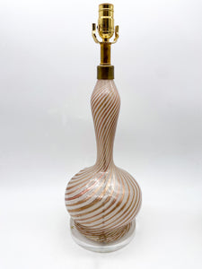 Vintage Filigrana Murano Table Lamp/Acrylic Base