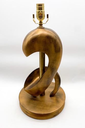 Vintage Freeform Wood/Brass Lamp