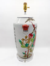 Load image into Gallery viewer, Vintage Porcelain Bird/Peony Table Lamp