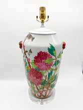 Load image into Gallery viewer, Vintage Porcelain Bird/Peony Table Lamp