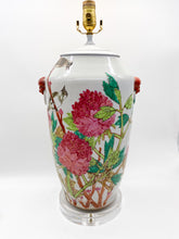Load image into Gallery viewer, Vintage Porcelain Bird/Peony Table Lamp