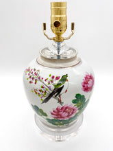 Load image into Gallery viewer, Vintage Celadon Ginger Jar with Bird on Branch, Cherry Blossoms &amp; Peonies