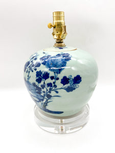 lamps, lamps store, lighting store, Dallas lampshade store, Dallas lamps, interior design Dallas, lampshade store, lampshades Dallas, 
antique chinese celadon vase, blue and white, blue and celadon, acrylic base, stacked acrylic bases
